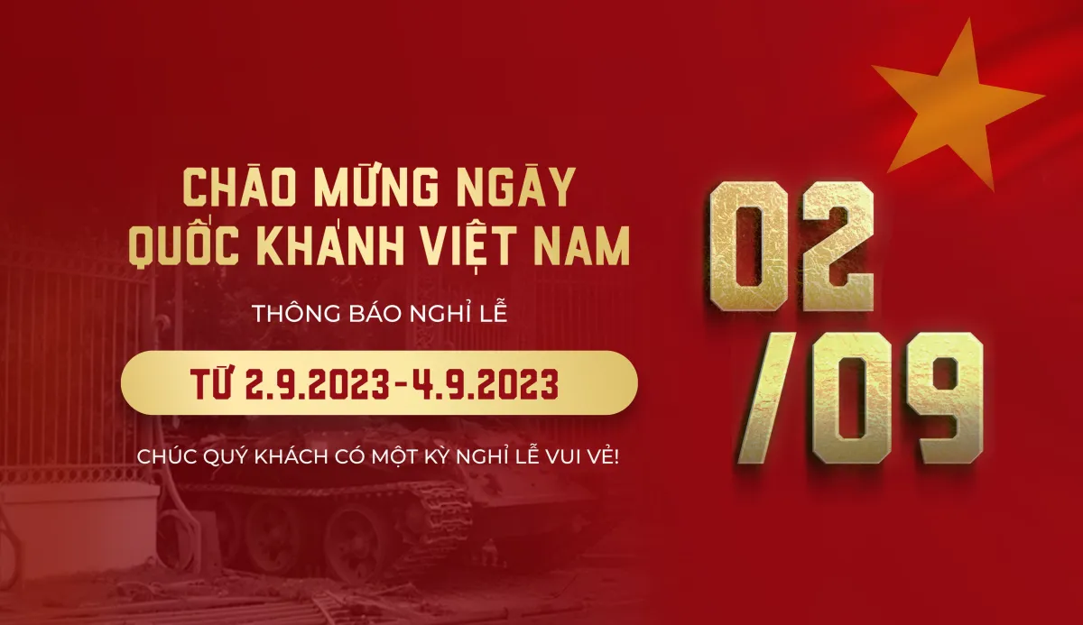 Thông báo lịch nghỉ lễ Quốc Khánh 2/9/2023